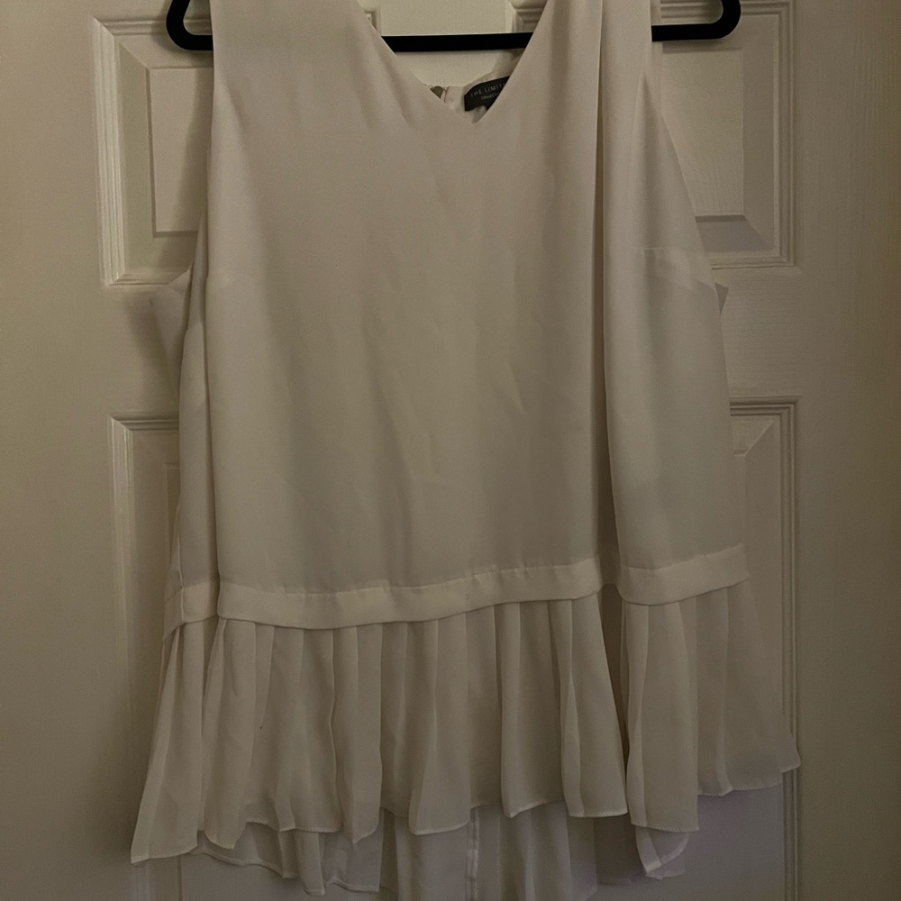 The Limited white peplum Flowy Blouse